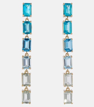 Dawn 14kt yellow gold earrings with topaz