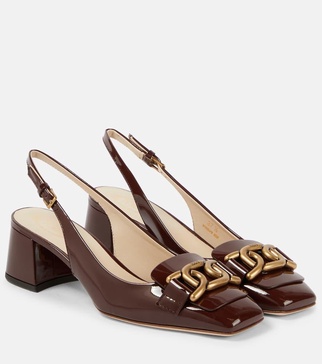 Kate patent leather slingback pumps