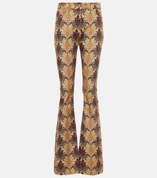 Paisley high-rise flared jeans