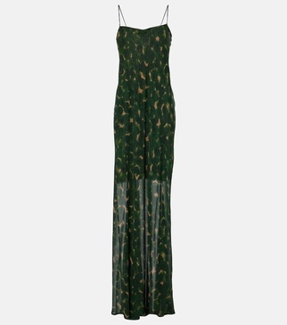 Deryl floral silk gown