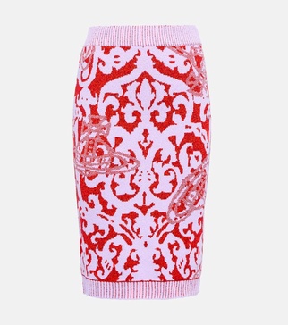 Iron Orb jacquard midi skirt