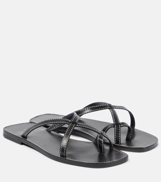 Link leather sandals