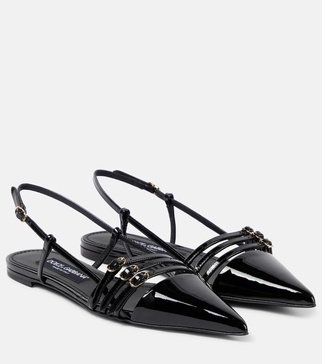 Patent leather slingback ballet flats