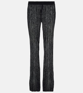 Giulio rIbbed-knit flared pants