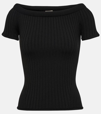 Ricki off-the-shoulder wool-blend top