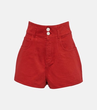 High-rise cotton shorts