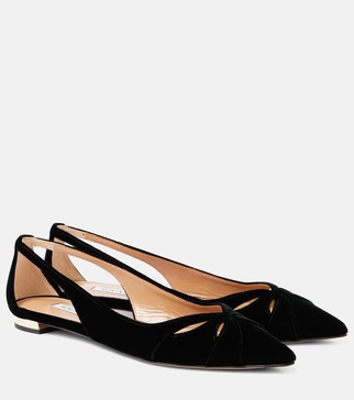 Moves cutout velvet ballet flats