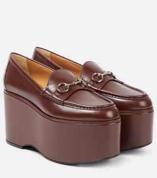 Horsebit leather platform loafers