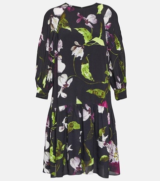 Floral crêpe minidress