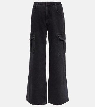 Minka high-rise denim cargo pants