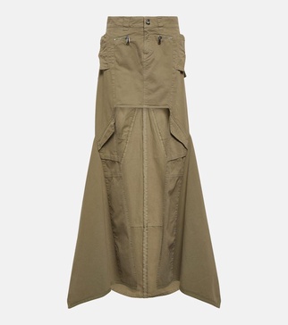 Paneled cotton maxi skirt