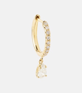 18kt gold single earring with diamonds