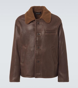 Alaska shearling-trimmed leather jacket