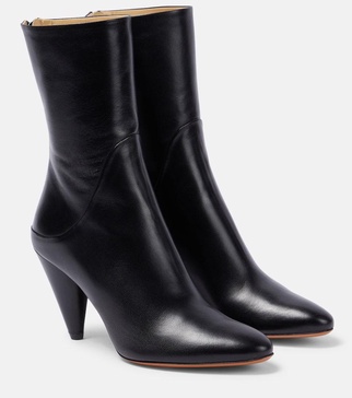 Cone leather ankle boots