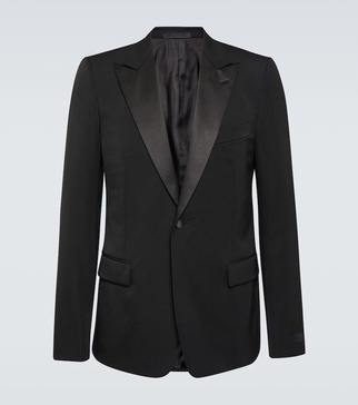 Single-breasted wool tuxedo jacket