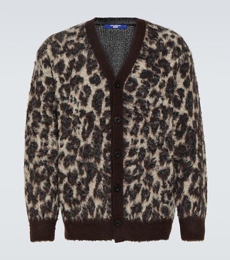 Leopard-print jacquard cardigan