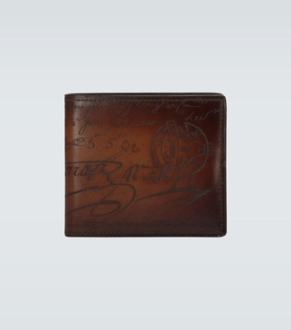 Makore Scritto leather card holder