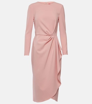 Gathered jersey midi dress