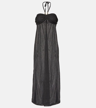 Mila halterneck knit maxi dress 