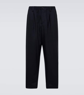 Wool straight pants