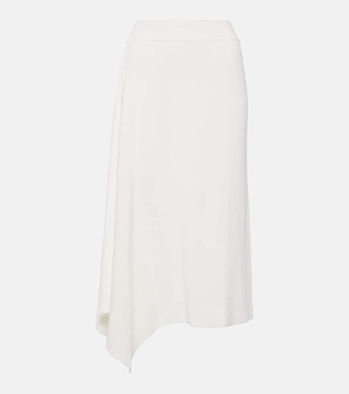 Tazawa asymmetric cotton midi skirt