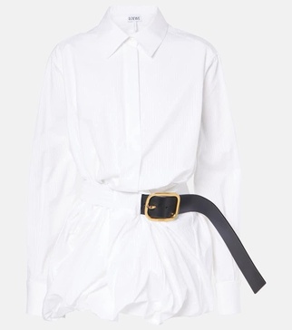 Belted cotton shirt