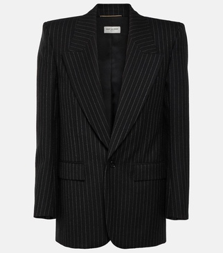 Pinstriped virgin wool blazer