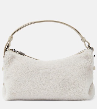 Faux shearling shoulder bag