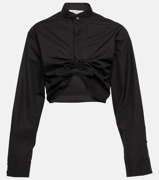 Cropped cotton shirt