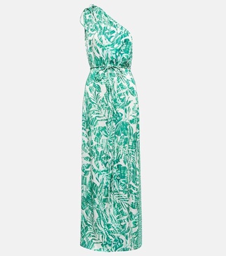 Isabelle printed one-shoulder kaftan