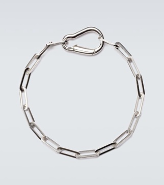 Carabiner sterling silver chain bracelet