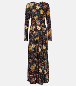 Ceryse floral jersey maxi dress