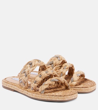 Costiera embellished raffia sandals