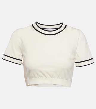 Usico cotton-blend crop top