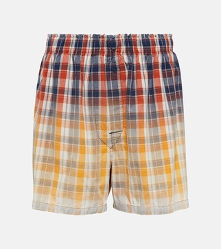 Checked cotton shorts