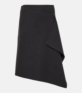 Bartellina draped cashmere midi skirt