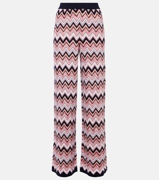 Zig Zag high-rise wide-leg pants