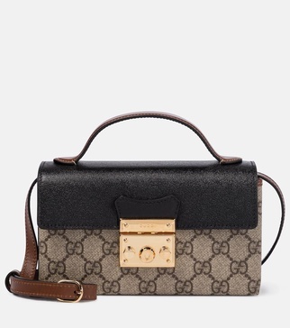 Padlock GG leather-trimmed shoulder bag