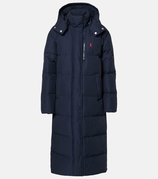 Hooded down coat