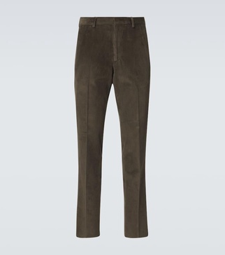 Cotton corduroy straight pants