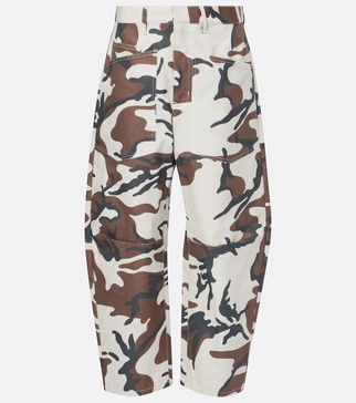 Shon camouflage cotton cargo pants