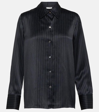 Pinstripe silk shirt