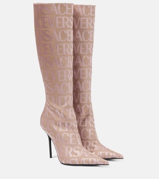 Versace Allover knee-high boots