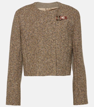 Wool-blend tweed jacket