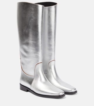 Wooster metallic leather riding boots