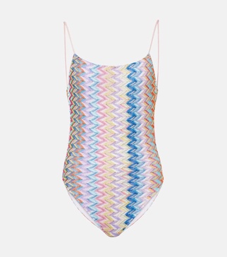 Zigzag lamé swimsuit