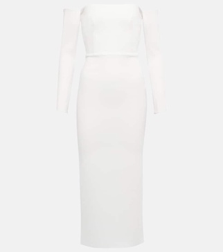 Bridal Tate stretch-crêpe midi dress