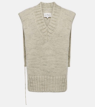 Alpaca, cotton, and wool sweater vest