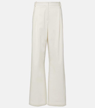 Liza high-rise cotton wide-leg pants