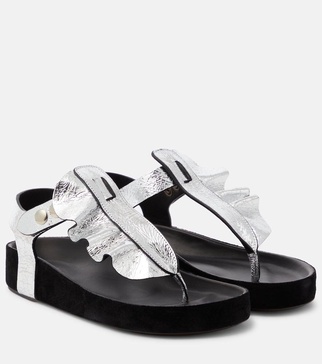 Isela metallic leather sandals